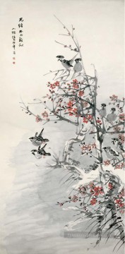   - Ren fleur de prunier et sparrows chinois traditionnel